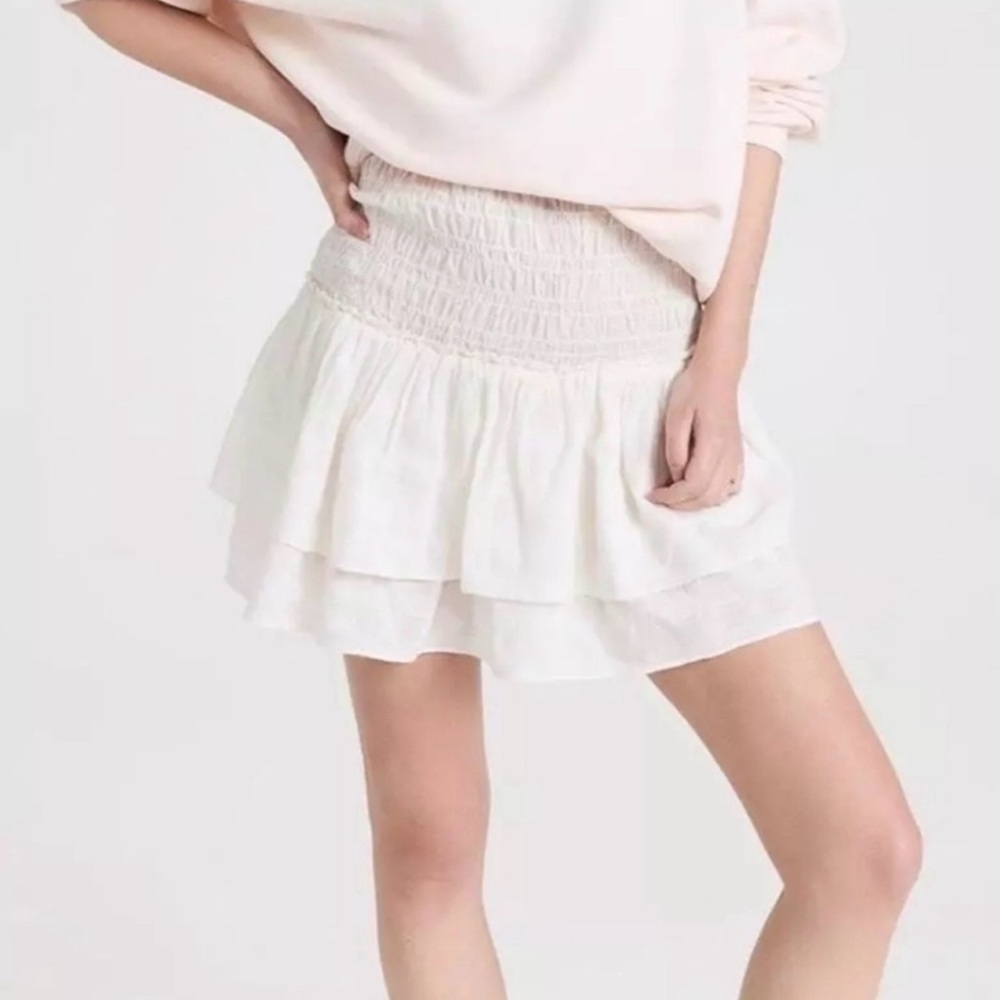 Madewell Cream Tiered Mini Skirt
